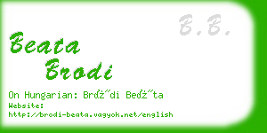 beata brodi business card